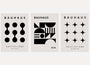 bauhaus silence poster set of 3 black beige minimal geometric wall art