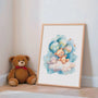 bear cloud pastel balloons poster kids gallery wall