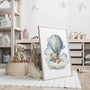 bear floating balloon poster nursery decor