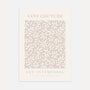 Beige botanical leaves poster with delicate floral pattern in minimalist French style