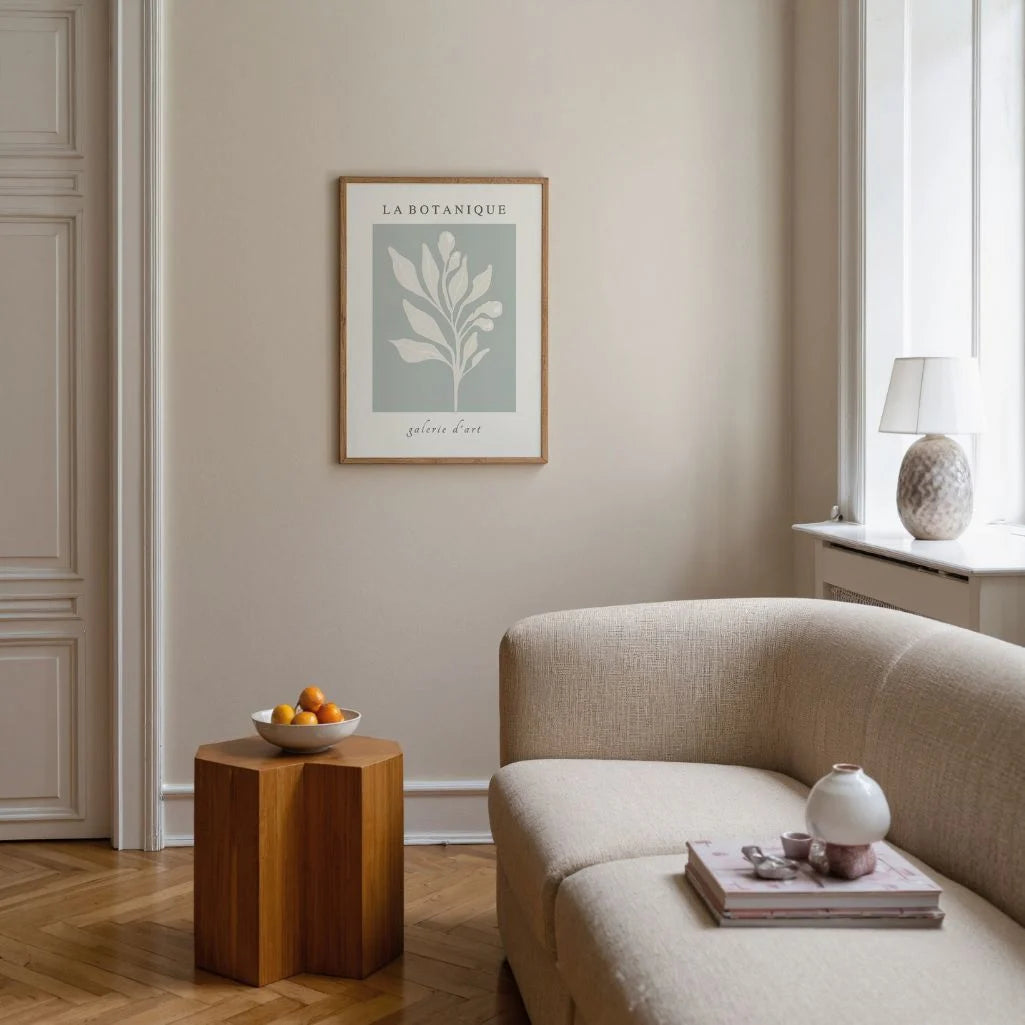abstrakte botanische zweig poster im schlafzimmer ruhige minimalistische dekoration