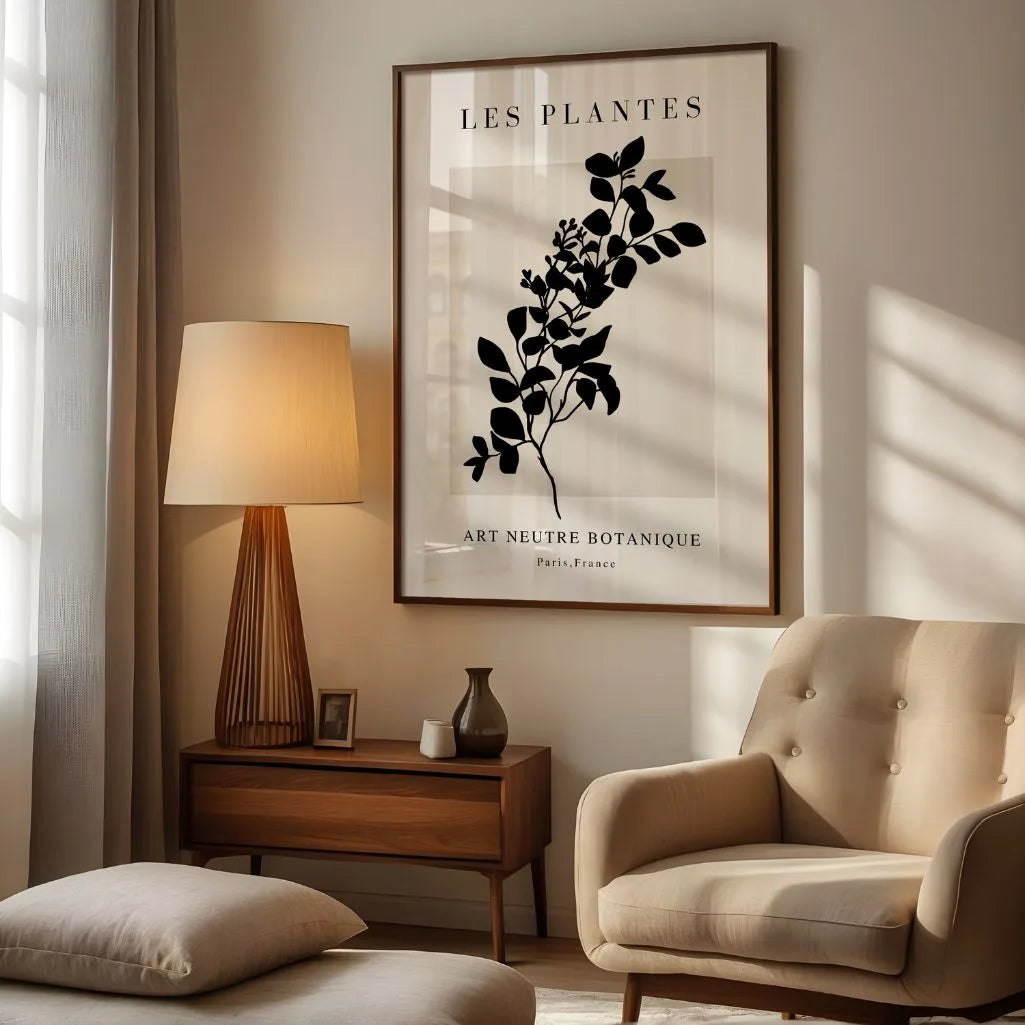 botanical branch poster living room neutral modern wall decor