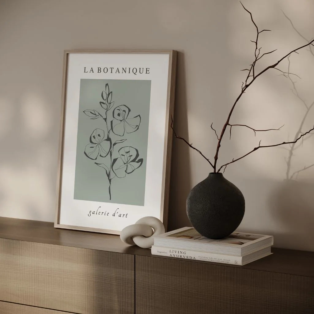 botanical line flower poster living room modern minimalist decor