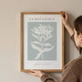 abstraktes botanisches blumen poster im schlafzimmer ruhige wandkunst
