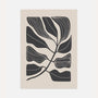 minimalistischer botanischer blätter poster beige schwarz moderne wandkunst
