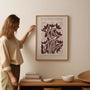 botanical floral motif poster bedroom neutral wall art