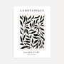 botanical pattern poster black leaves beige background modern wall art