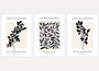 black botanical pattern poster set wall art for living room decor beige background