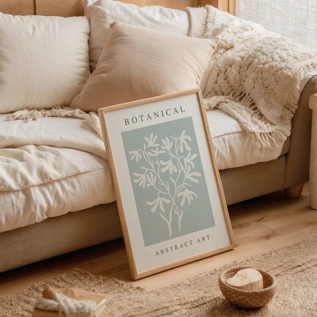botanisches poster im wohnzimmer moderne abstrakte wanddekoration