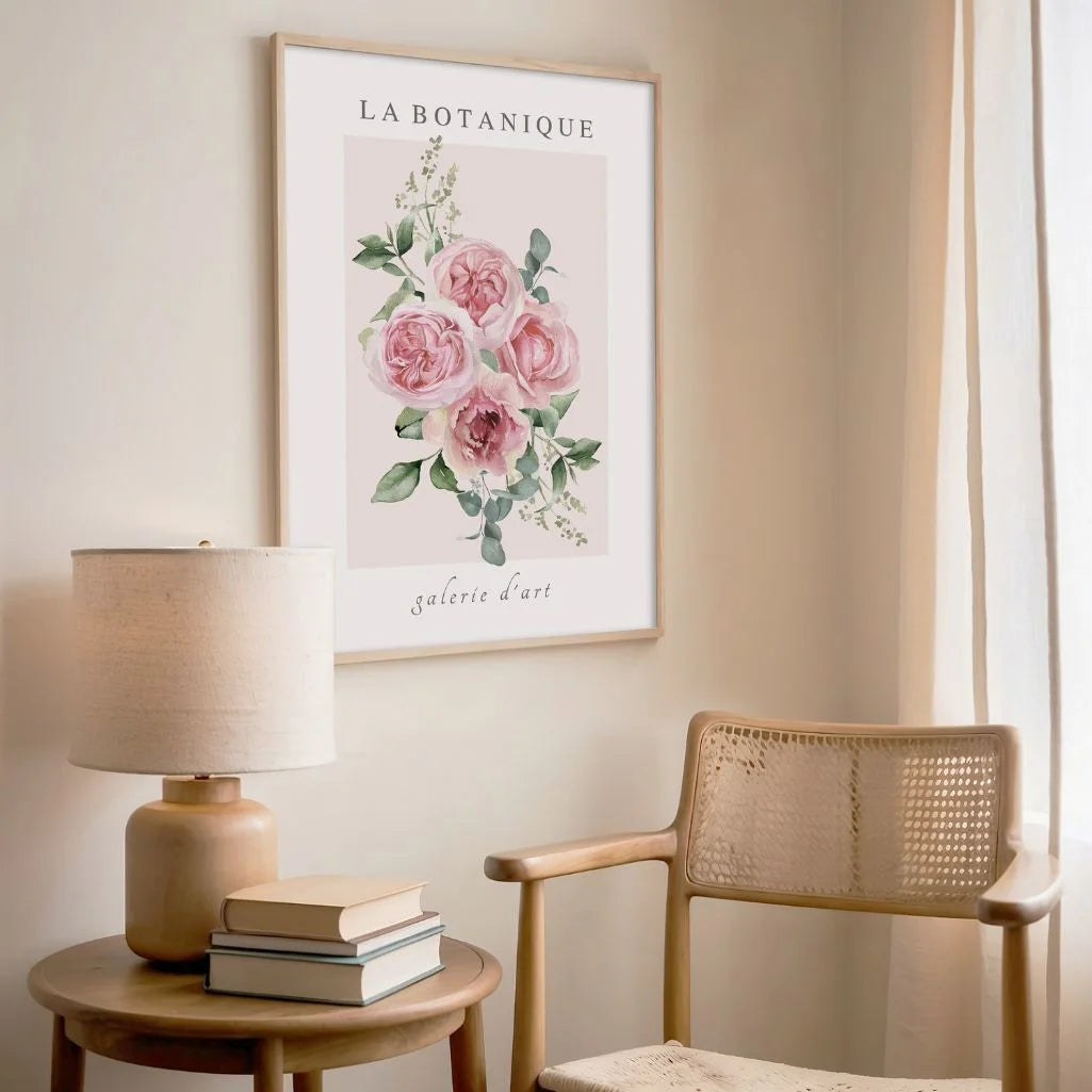 romantischer rosenstrauß poster im schlafzimmer aquarell blumen kunst