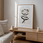 botanische zweig line art poster im schlafzimmer ruhige minimalistische dekoration