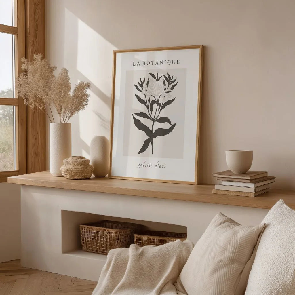 botanische zweig poster im wohnzimmer line art moderne wanddekoration