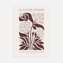 brown botanical flowers poster beige neutral wall art