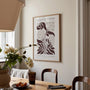 brown flowers poster living room natural decor