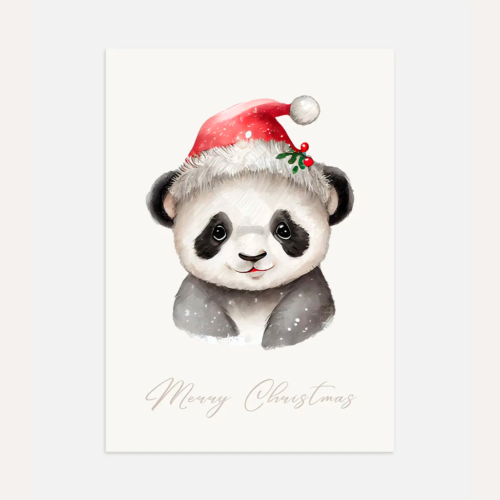 christmas panda poster kids holiday wall art
