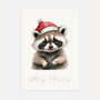 christmas raccoon poster kids holiday wall art
