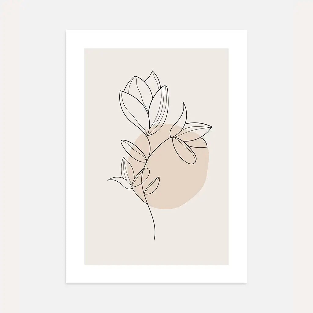 delicate branch line art poster wall art