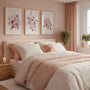 pink lilac watercolor floral poster set wall art for home decor