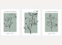 green floral sketch poster set wall art for living room decor