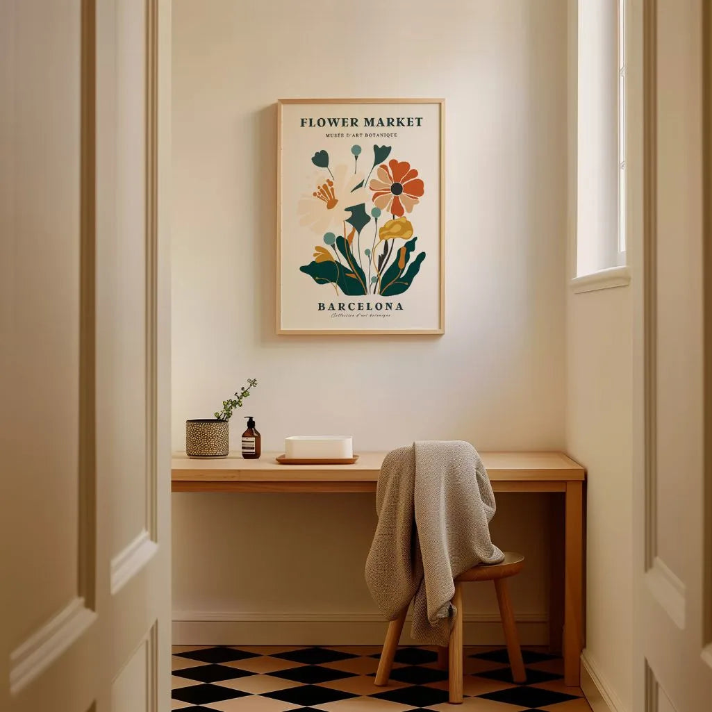 flower market barcelona poster gallery wall colorful decor