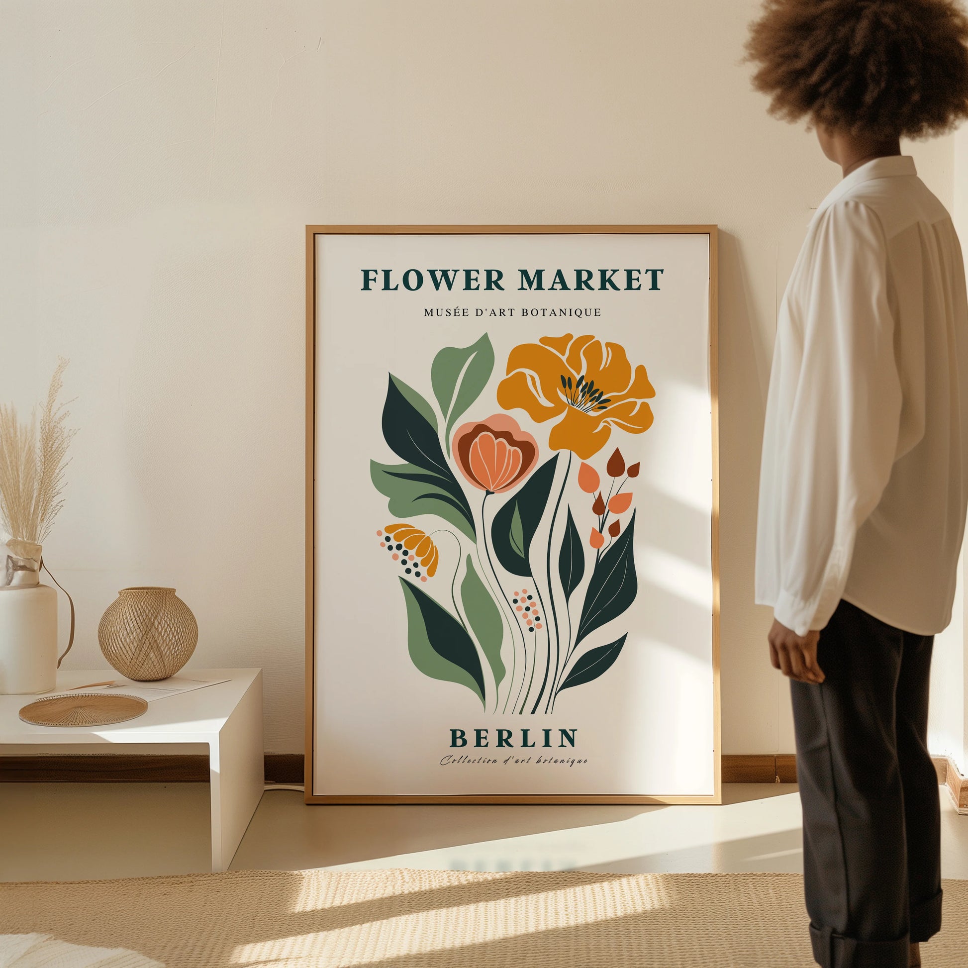flower market berlin poster kitchen botanical decor