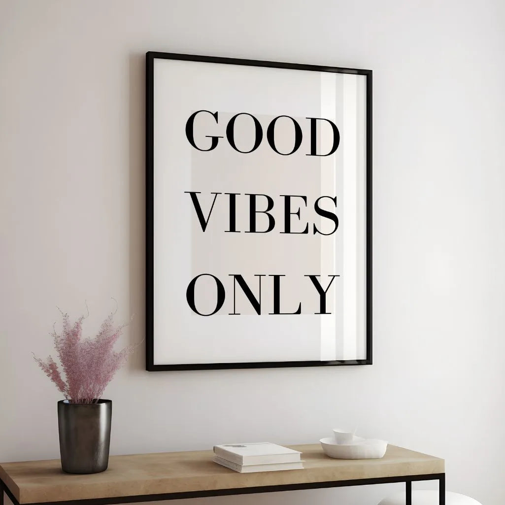 good vibes only poster living room wall decor