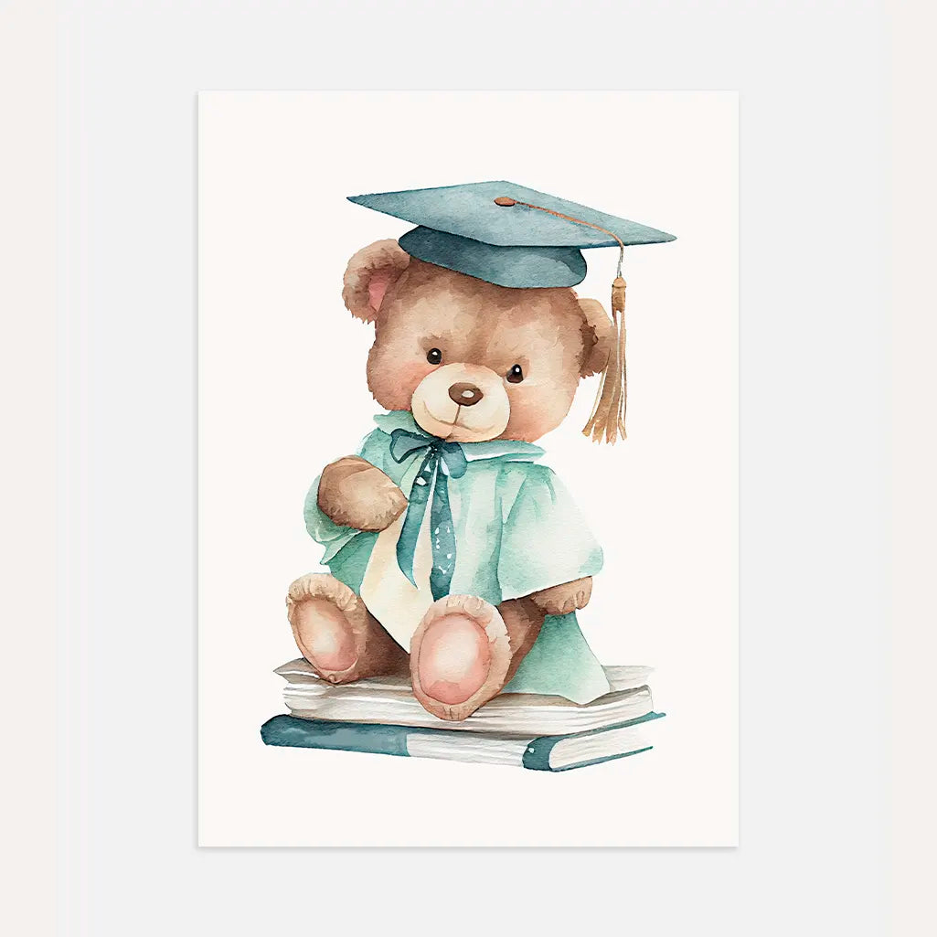 graduation bear poster kids wall art