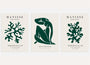 henri matisse dark green abstract poster set of 3 beige
