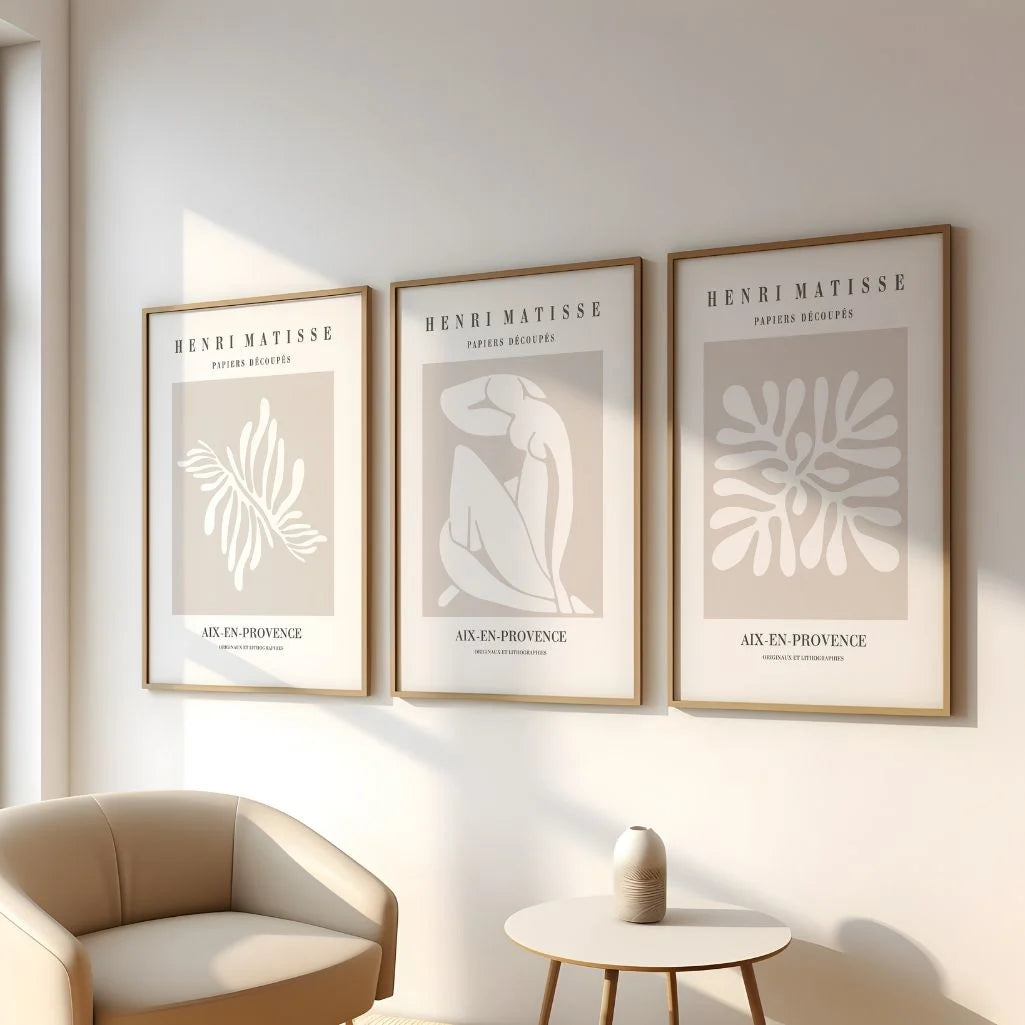 henri matisse neutral modern wall art set