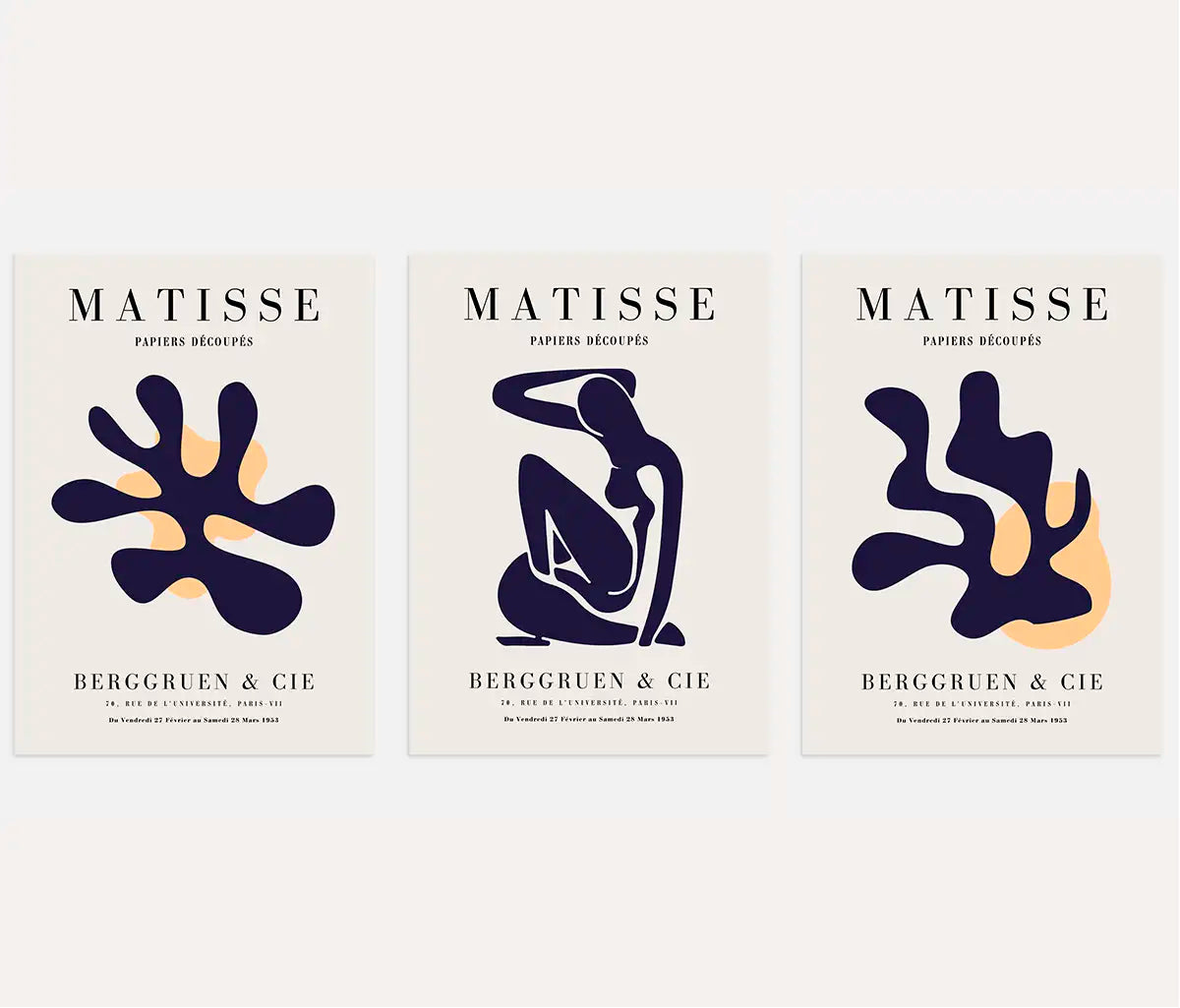 henri matisse poster set of 3 violet abstract wall art