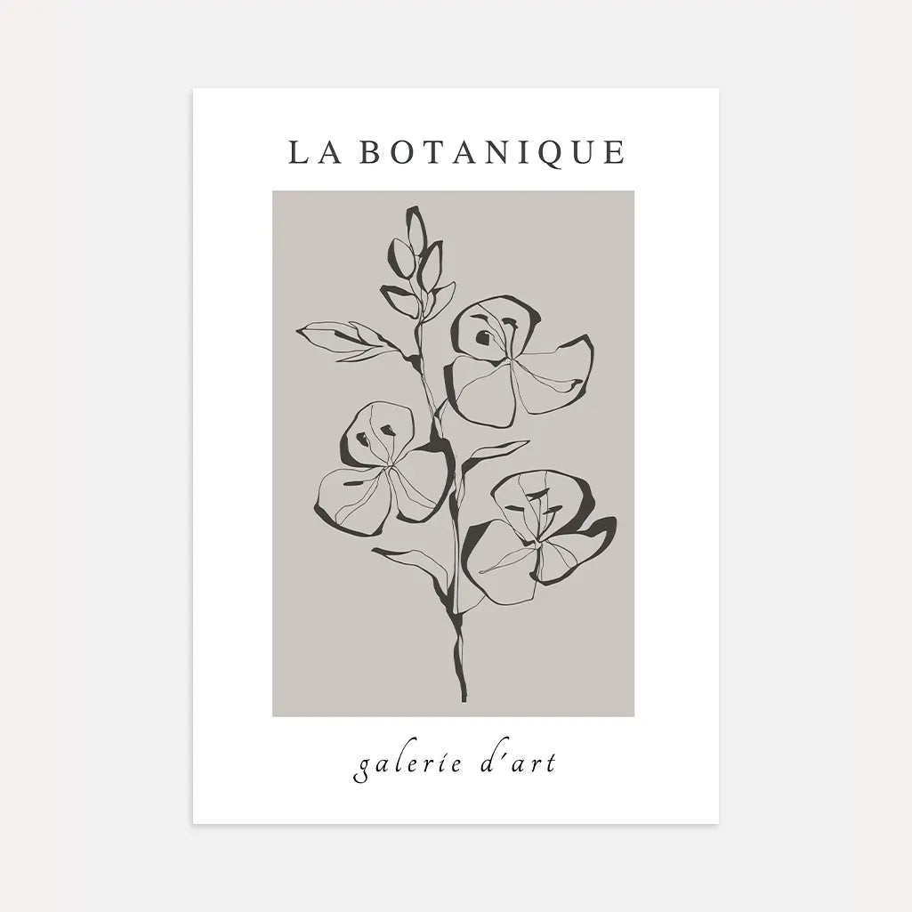 la botanique flowers poster line art wall art