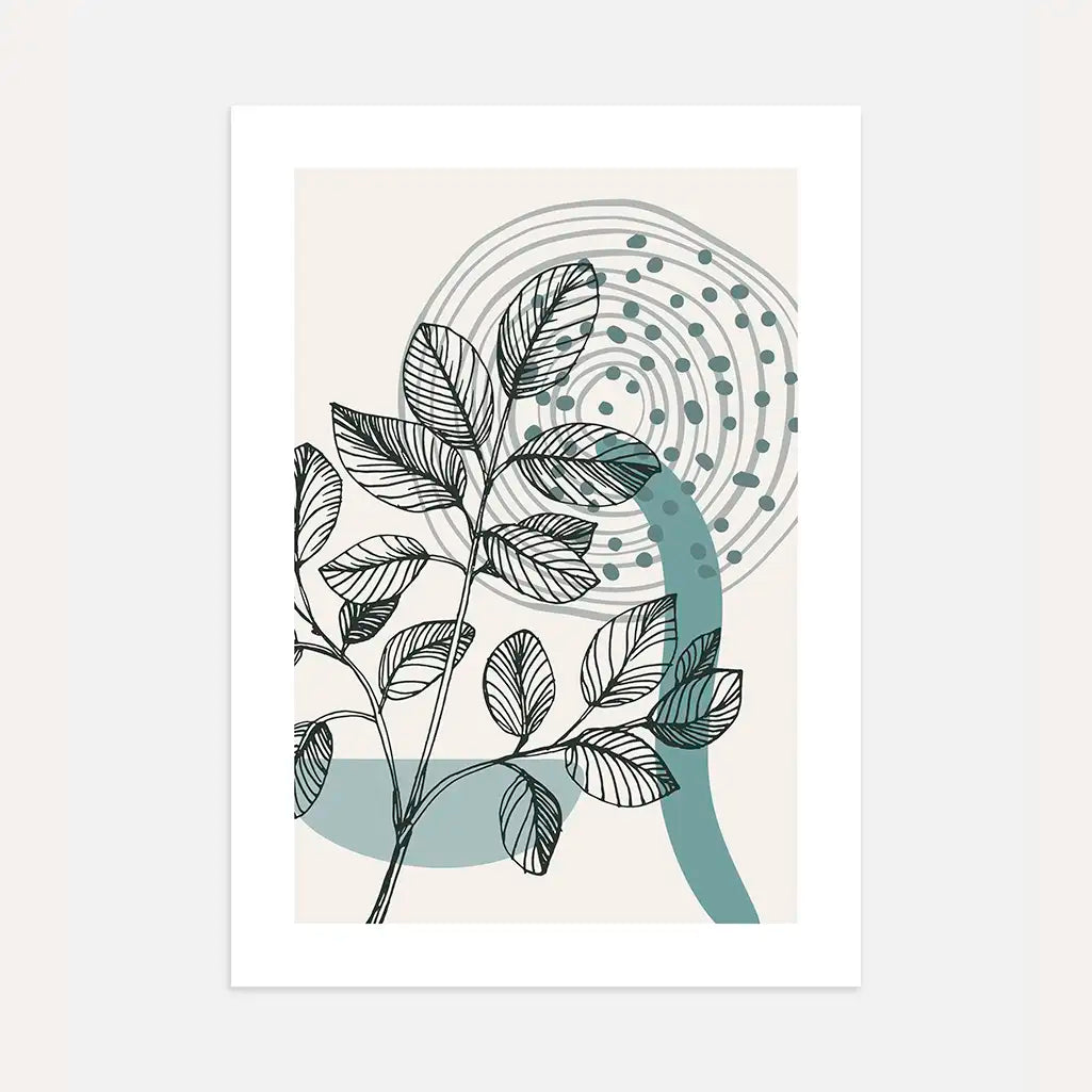 line art leaves poster botanical wall art