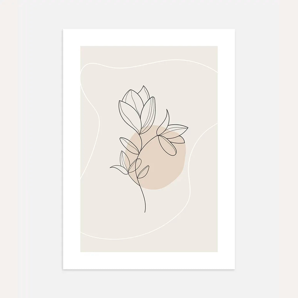 linear flower line art poster wall art