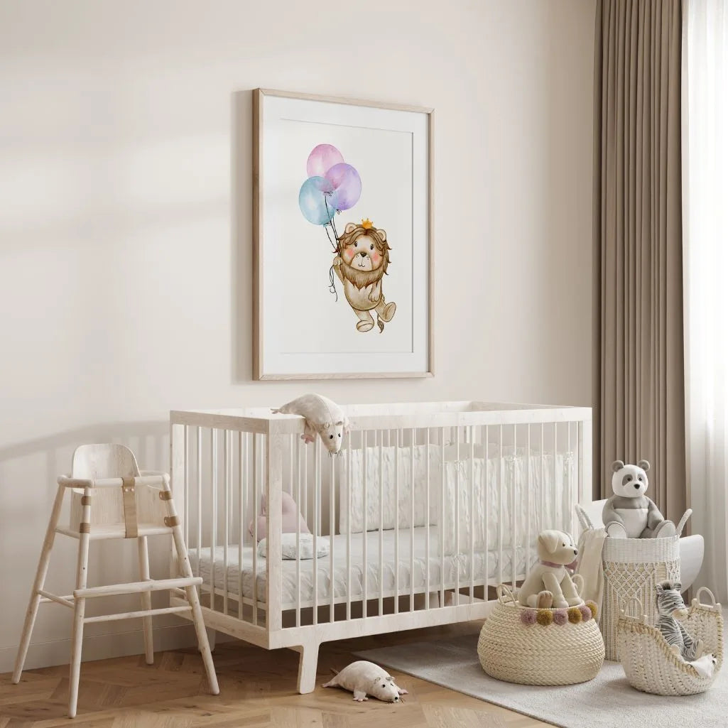 lion balloons poster kids bedroom wall art