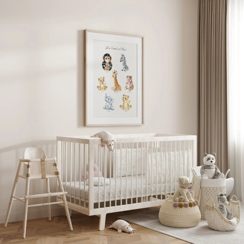 little africa animals poster kids learning wall art