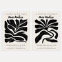 Matisse abstract plant forms set of 2 posters with black botanical shapes on light background