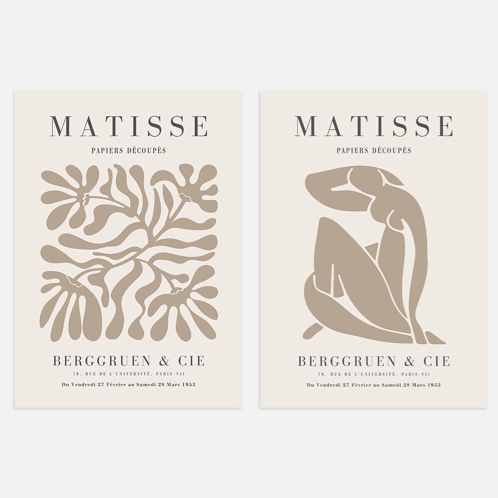 matisse beige cut out poster set of 2 minimalist wall art