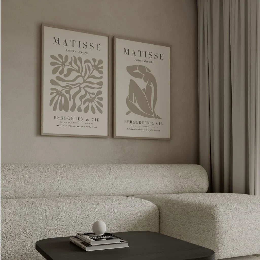 matisse beige poster set bedroom soft neutral wall art