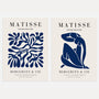 matisse blue abstract cut out poster set of 2 modern wall art