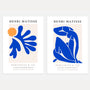 matisse blue orange cut outs poster set of 2 abstract wall art
