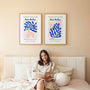matisse blue wall art living room decor