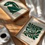 matisse deep green poster set bedroom wall decor