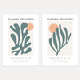 matisse green organic shapes poster set 2 wall art