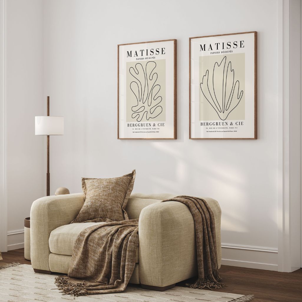 matisse line detail beige poster