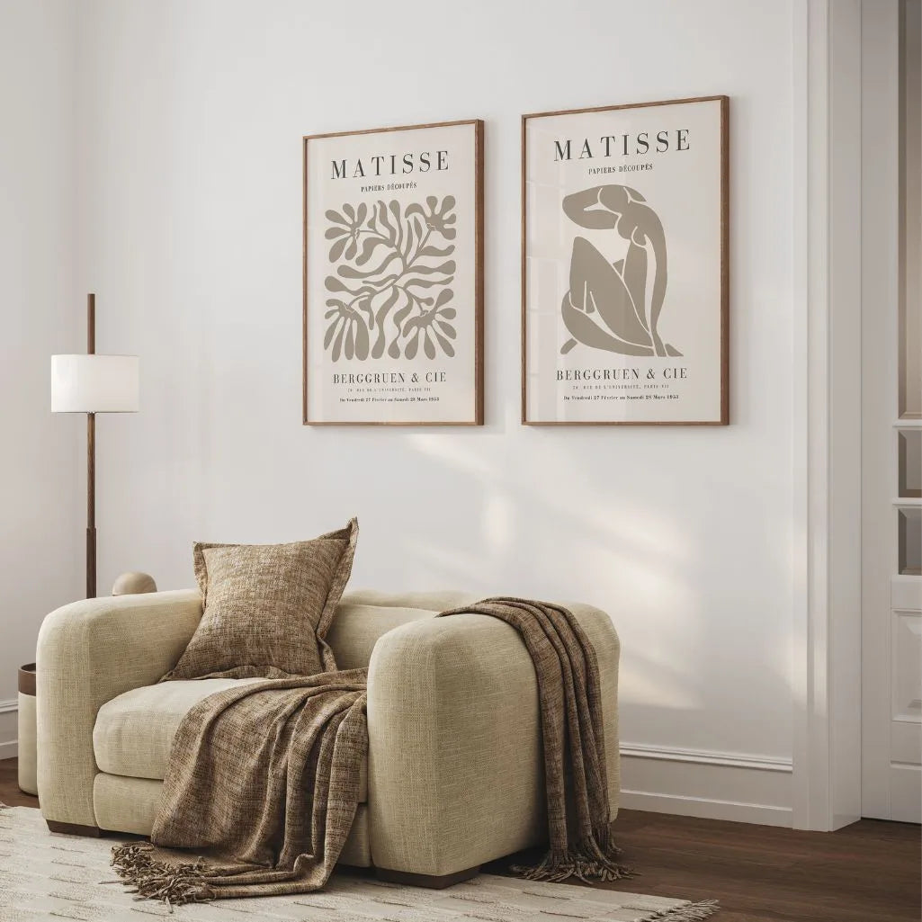 matisse poster set gallery wall beige minimalist decor
