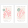 Matisse soft pink abstract forms set of 2 posters with organic shapes in pastel tones