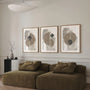neutral beige black abstract shapes poster set of 3 for gallery wall decor