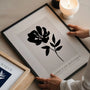minimal flower poster living room neutral wall decor