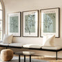 green floral line sketch poster set wall art for interior design
