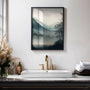 misty forest poster bedroom soft neutral decor